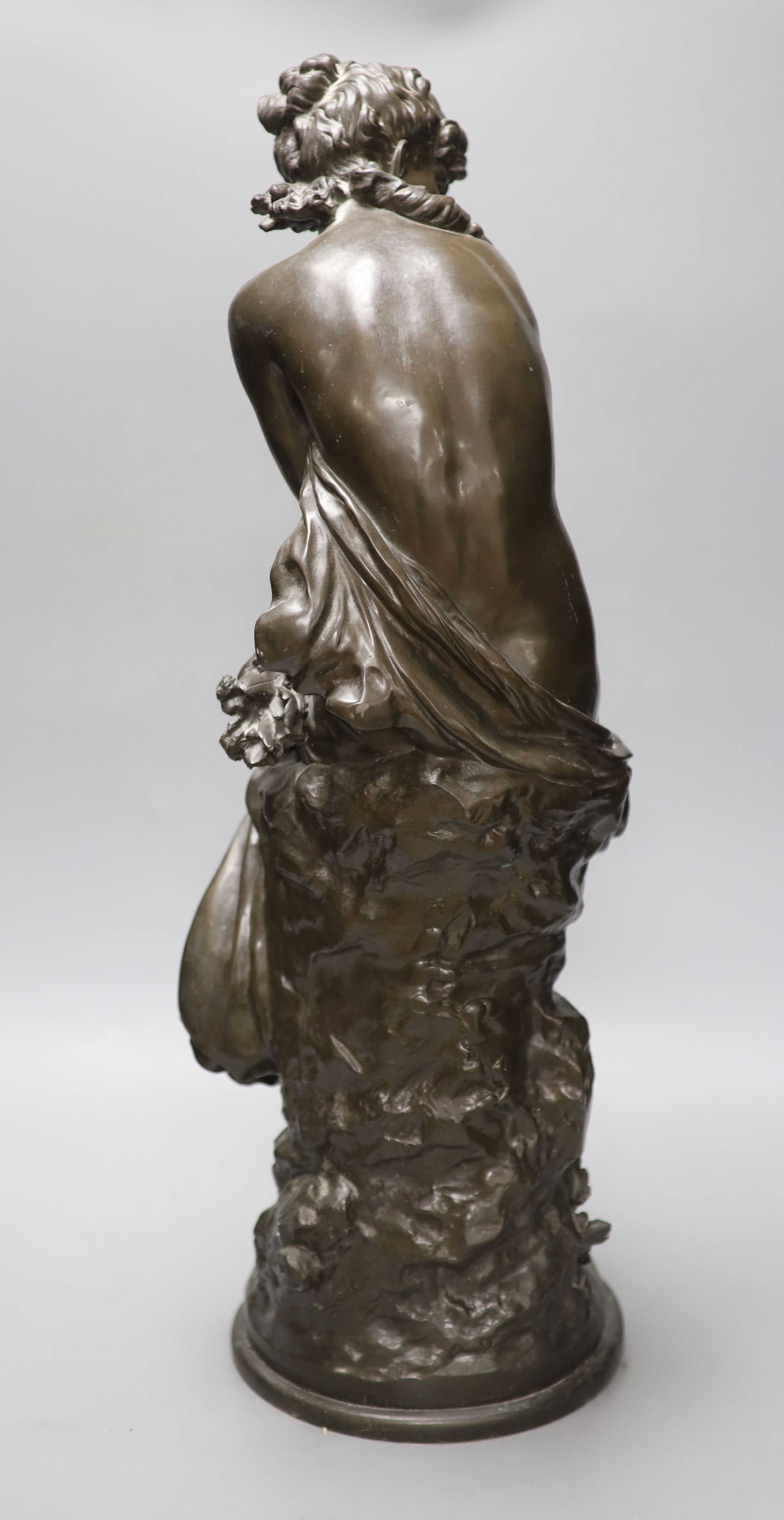 After Moreau. A bronzed metal figure of Venus surprised, height 63cm